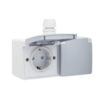 Wandcontactdoos dubbel 250VAC/16A